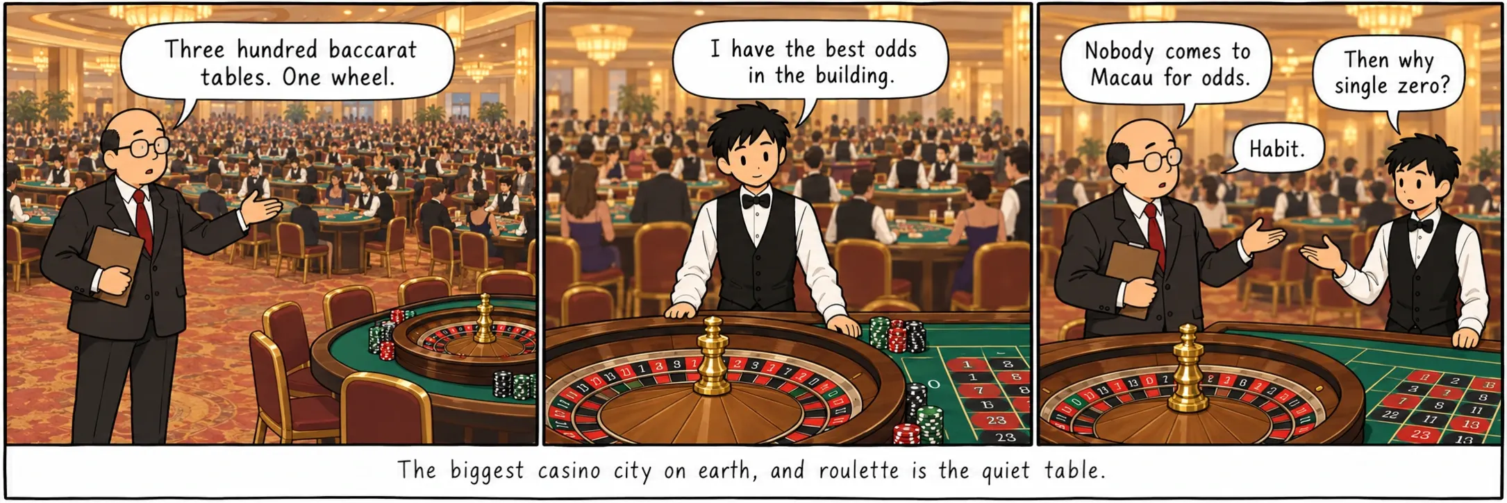 La più grande città dei casinò sulla terra, e la roulette è il tavolo tranquillo.