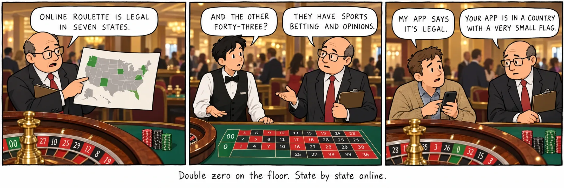 Doppio zero in sala. Online, Stato per Stato.
